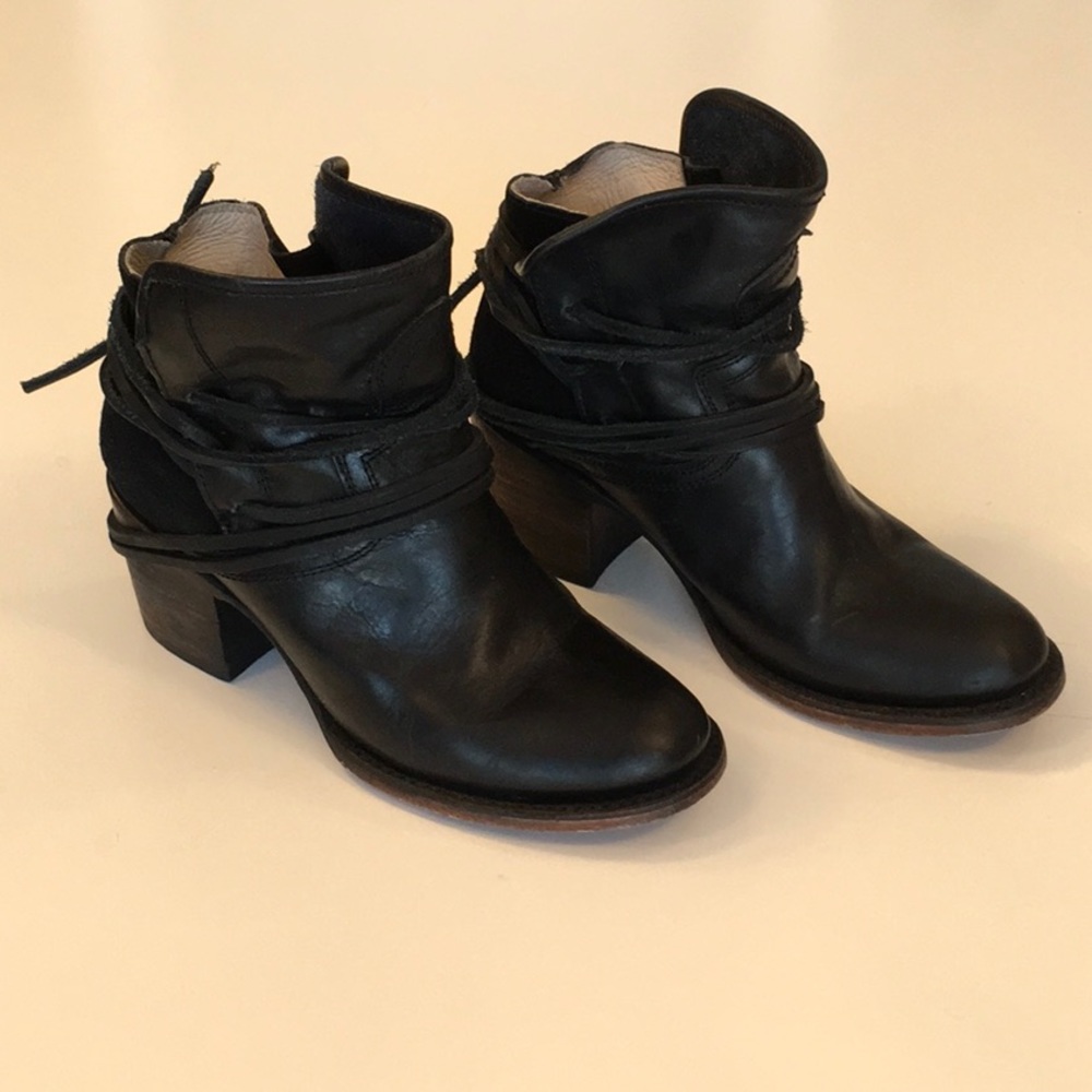 FREEBIRD Black Leather Ankle Boots